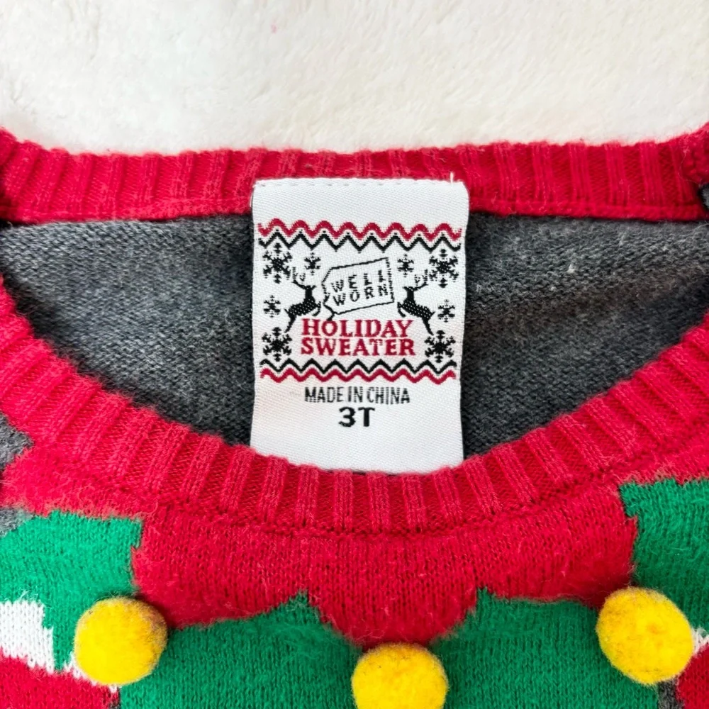 Well Worn‎ Holiday Sweater Elf with Red and Green Size 3T